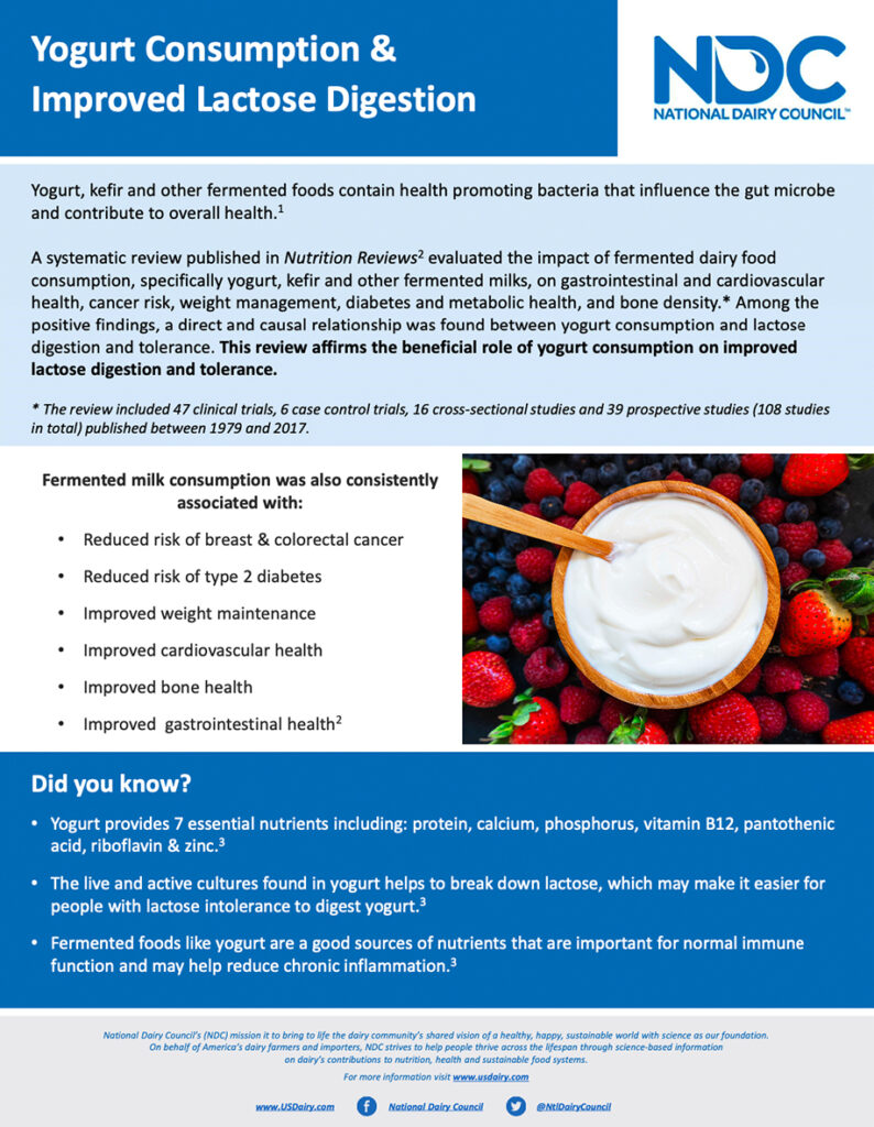 Yogurt and Improved Lactose Digestion