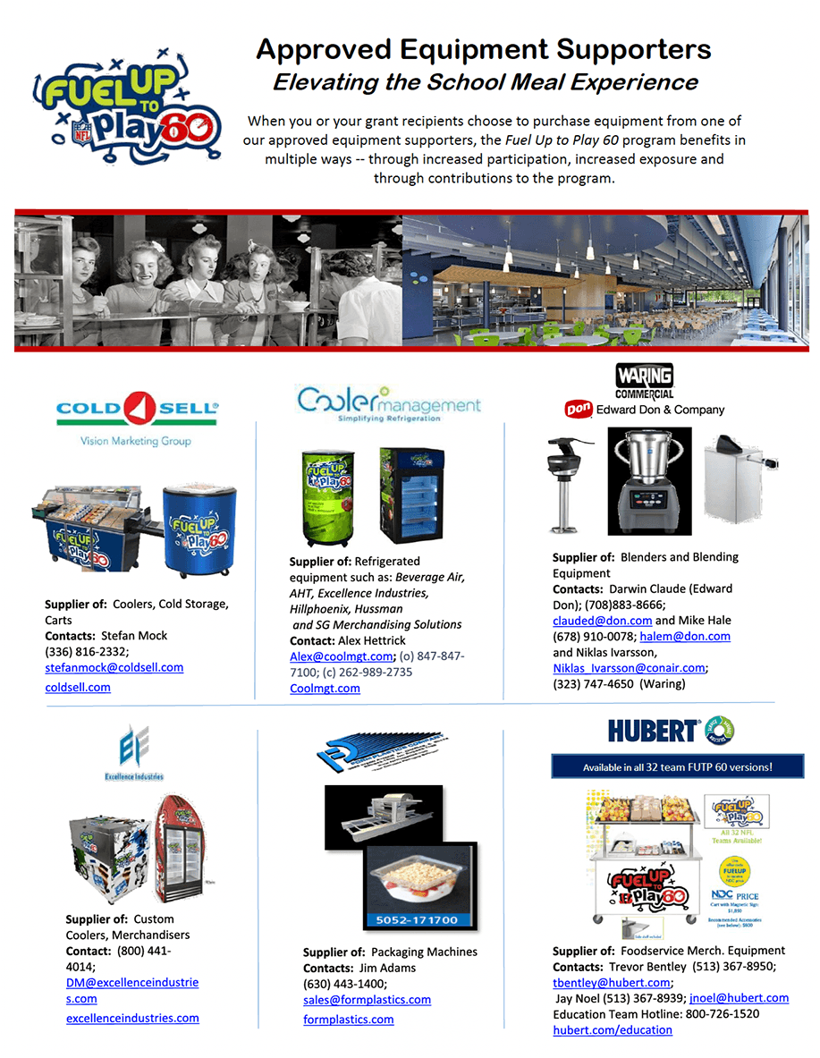 Equipment supplier one sheet